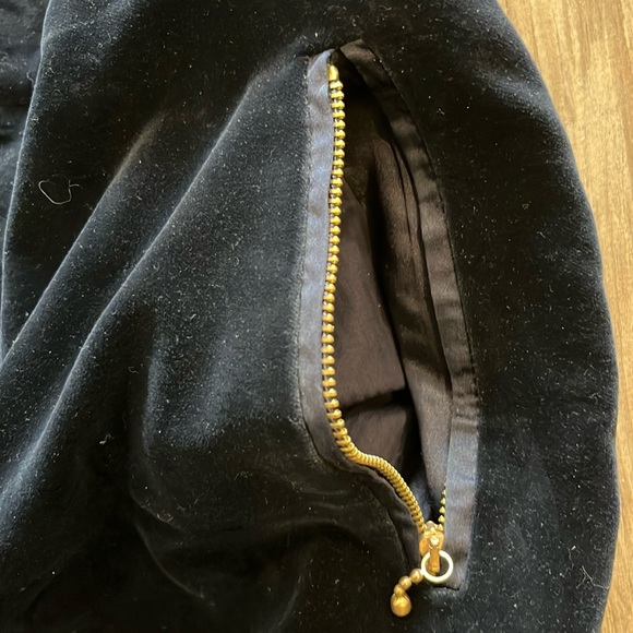 Vintage Escada High Waisted Navy Velvet Pants Navy Size 4 - Picture 3 of 6